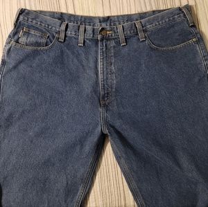 VTG Carhartt Men's Blue Jeans Sz 46x32 Straight Leg Relaxed Fit Dungaree Denim